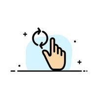 Finger Hand Refresh Gesture  Business Flat Line Filled Icon Vector Banner Template