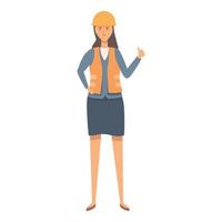 Woman contractor icon cartoon vector. Female worker vector