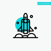 Launcher Rocket Spaceship Transport Usa turquoise highlight circle point Vector icon