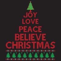 joy love peace believe Christmas vector