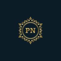 Letter PN logo with Luxury Gold template. Elegance logo vector template.