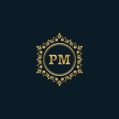 letter p m logo