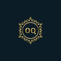 Letter OQ logo with Luxury Gold template. Elegance logo vector template.