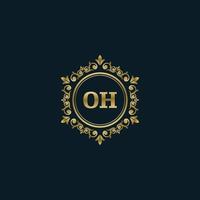 Letter OH logo with Luxury Gold template. Elegance logo vector template.