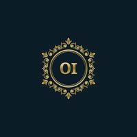 Letter OI logo with Luxury Gold template. Elegance logo vector template.