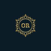 Letter OR logo with Luxury Gold template. Elegance logo vector template.