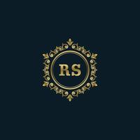logotipo de letra rs con plantilla de oro de lujo. plantilla de vector de logotipo de elegancia.