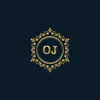 Letter OJ logo with Luxury Gold template. Elegance logo vector template.