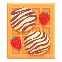 Cooking waffle icon cartoon vector. Fruit food vector