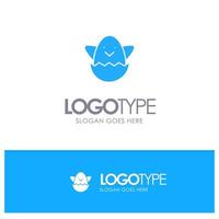 Easter Egg Spring Blue Solid Logo with place for tagline vector