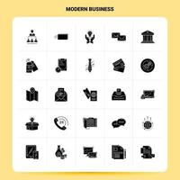 Solid 25 Modern Business Icon set Vector Glyph Style Design Black Icons Set Web and Mobile Business ideas design Vector Illustration