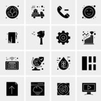 16 iconos de negocios universales vector ilustración de icono creativo para usar en proyectos relacionados con la web y dispositivos móviles