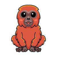 Cute little orangutan cartoon sitting vector