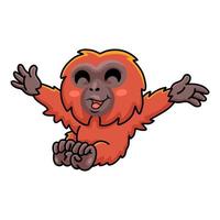Cute little orangutan cartoon posing vector