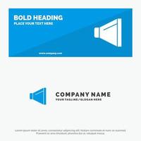 Sound Speaker Volume SOlid Icon Website Banner and Business Logo Template vector