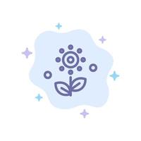 Flower Plant Rose Spring Blue Icon on Abstract Cloud Background vector