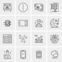 16 iconos de negocios universales vector ilustración de icono creativo para usar en proyectos relacionados con la web y dispositivos móviles