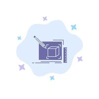 Drawing Art Sketch Line Pencil Blue Icon on Abstract Cloud Background vector