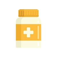 Dose capsule jar icon flat isolated vector