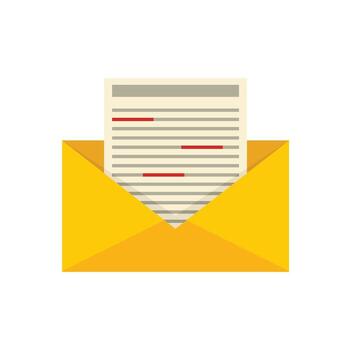 Office mail editor icon flat isolated vector