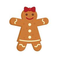 Gingerbread girl icon flat isolated vector