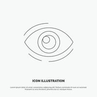 Eye Find Look Looking Search See View Line Icon Vector