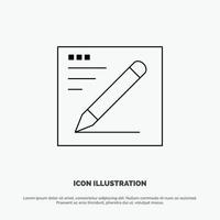 Browser Pencil Text Education Vector Line Icon