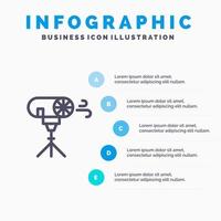 Effects Photo Photographic Special Line icon with 5 steps presentation infographics Background vector