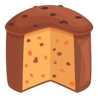 Bread panettone icon cartoon vector. Italian cake vector