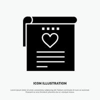 File Love Wedding Heart solid Glyph Icon vector