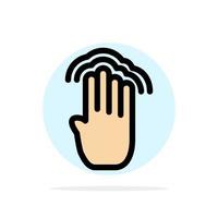 Fingers Four Gestures Interface Multiple Tap Abstract Circle Background Flat color Icon vector