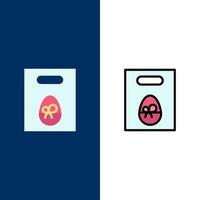 Weight Egg Gift Easter  Icons Flat and Line Filled Icon Set Vector Blue Background