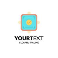 Ok Report Card Agreement Business Logo Template Flat Color vector