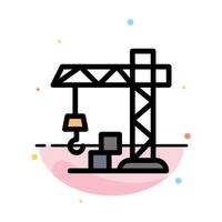 Architecture Construction Crane Abstract Flat Color Icon Template vector