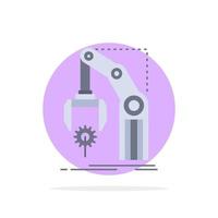 Automation factory hand mechanism package Flat Color Icon Vector