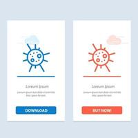 Bacteria Disease Virus  Blue and Red Download and Buy Now web Widget Card Template vector