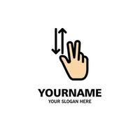 Finger Gestures Two Up Down Business Logo Template Flat Color vector