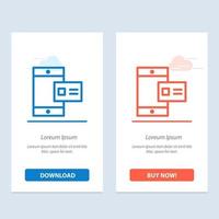 Mobile Online Chalk Profile  Blue and Red Download and Buy Now web Widget Card Template vector