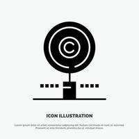 Content Copyright Find Owner Property solid Glyph Icon vector