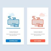 Key Keyboard Hardware Repair  Blue and Red Download and Buy Now web Widget Card Template vector