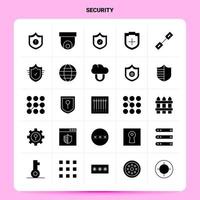 sólido 25 conjunto de iconos de seguridad diseño de estilo de glifo vectorial conjunto de iconos negros diseño de ideas de negocios web y móvil ilustración vectorial vector