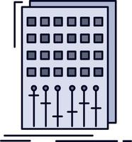 Audio control mix mixer studio Flat Color Icon Vector