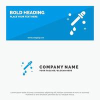 Dropper Pipette Science SOlid Icon Website Banner and Business Logo Template vector