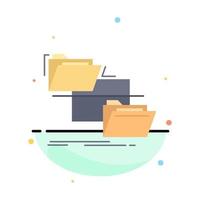 folder file management move copy Flat Color Icon Vector