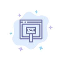 Credit Internet Loan Money Online Blue Icon on Abstract Cloud Background vector