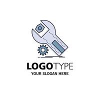 settings App installation maintenance service Flat Color Icon Vector