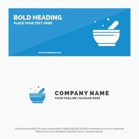 Bowl Soup Science SOlid Icon Website Banner and Business Logo Template vector