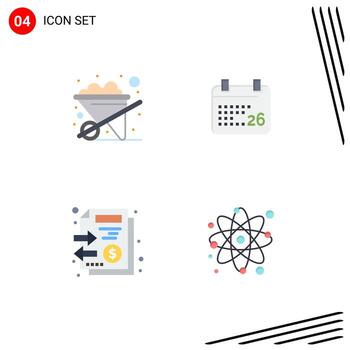 4 paquete de iconos planos de interfaz de usuario de signos y símbolos modernos de elementos de diseño vectorial editables de elementos de diseño vectorial editables de elementos de construcción vector