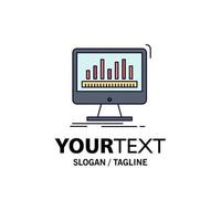 analytics processing dashboard data stats Flat Color Icon Vector