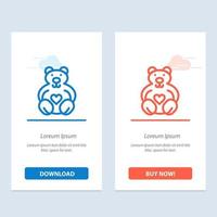 Hearts Love Loving Wedding  Blue and Red Download and Buy Now web Widget Card Template vector